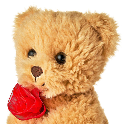 Valentine's Day Brown Bear Plush with Rose – Soft & Cuddly Romantic Gift for Loved Ones