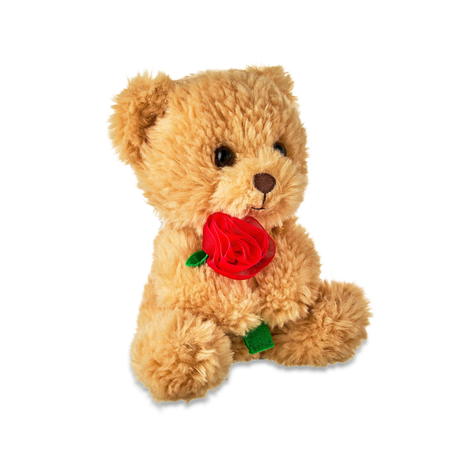 Valentine's Day Brown Bear Plush with Rose – Soft & Cuddly Romantic Gift for Loved Ones