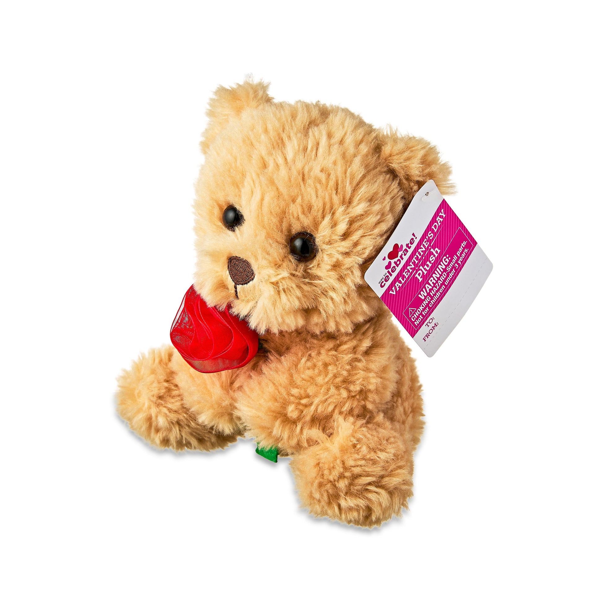 Valentine's Day Brown Bear Plush with Rose – Soft & Cuddly Romantic Gift for Loved Ones